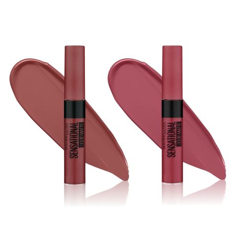 Buy Maybelline New York Sensational Liquid Matte Lipstick 21 Nude Nuance (7 ml)+Touch of Spice (7ml)-Purplle