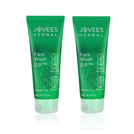 Buy Jovees Herbal Tea Tree Oil Control Face Wash For Women/Men|Pack of 2 (120ml + 120ml)-Purplle
