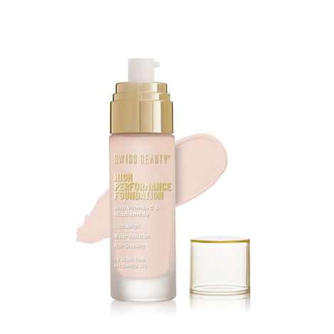 Buy Swiss Beauty&nbsp;High Coverage Foundation&nbsp;| Water-Resistant | Medium to Buildable Coverage | Lightweight | Easy to Blend | With Vitamin C & Niacinamide|Rose-Blush 55 gm-Purplle