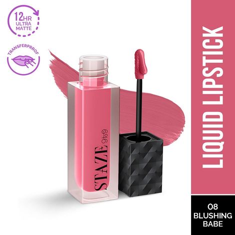 Buy Staze 9to9 Lips Don't Lie Matte + Transferproof Liquid Lipstick| 08 Blushing Babe | 4 ml-Purplle