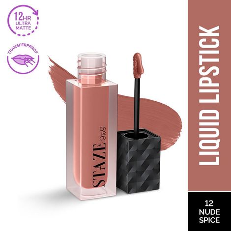 Buy Staze 9to9 Lips Don't Lie Matte + Transferproof Liquid Lipstick | 12 Nude Spice | 4 ml-Purplle