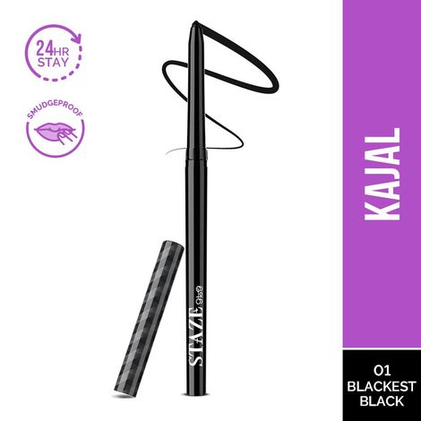 Buy Staze 9to9 All Eyes on You Smudgeproof + Waterproof Kajal | 01 Blackest Black | 0.3 gm-Purplle