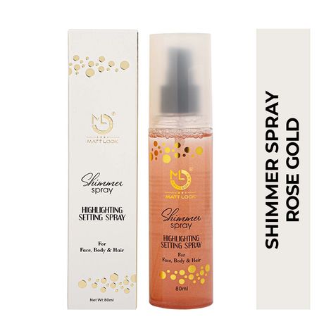 Buy Mattlook Shimmer Highlighting Setting Spray for Face, Body & Hair, Rose Gold 003 (80 ml)-Purplle
