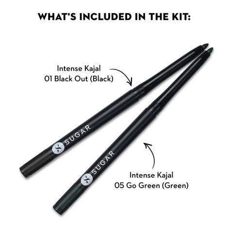 Buy SUGAR Cosmetics Kohl Of Honour - Intense Kajal - 01 Black Out & 05 gm Green (Green Kajal)-Purplle