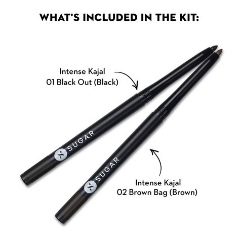 Buy SUGAR Cosmetics Kohl Of Honour - Intense Kajal - 01 Black Out & 02 Brown Bag (Brown Kajal) - Pack of 2-Purplle