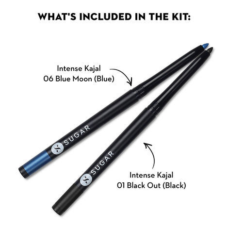 Buy SUGAR Cosmetics Kohl Of Honour - Intense Kajal - 06 Blue Moon (Blue Kajal) & 01 Black Out - Pack of 2-Purplle