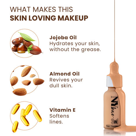 NY Bae 3 in 1 Primer + Foundation + Serum - Warm Cashew 03 (30 ml)