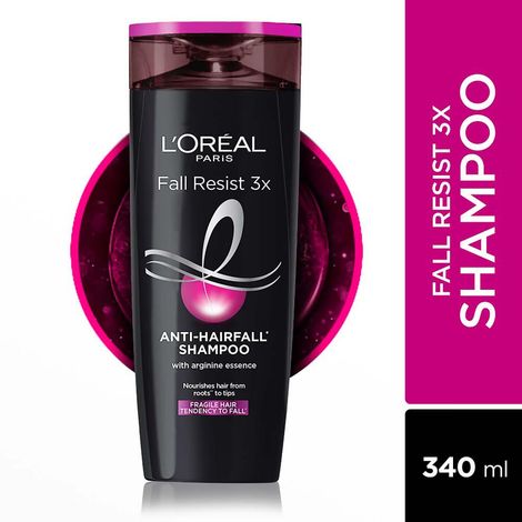 Buy L'Oreal Paris Anti-Hair Fall Shampoo, Reinforcing & Nourishing for Hair Growth, For Thinning & Hair Loss, With Arginine Essence and Salicylic Acid, Fall Resist 3X, 340 ml-Purplle