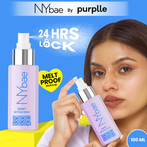 Buy NY Bae Dewy Setting Spray (100 ml) | Glowing Skin | Dewy Makeup Fixer | Long Lasting Makeup | Crease-Free | Hydrating Face Mist | Hyaluronic Acid | Normal To Dry Skin-Purplle