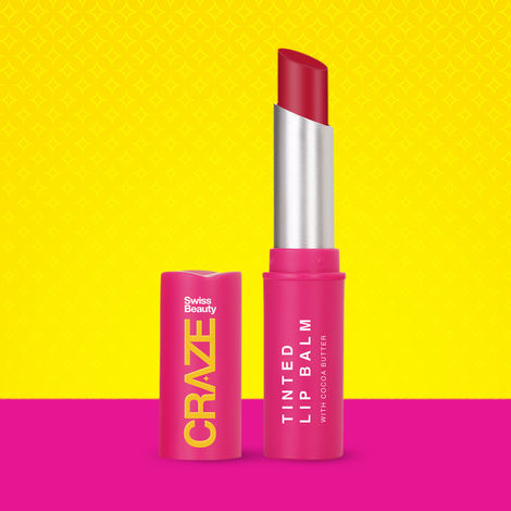 Buy Swiss Beauty CRAZE Tinted Weightless Lip Balm | Sheer Coverage | Hydrating | With Cocoa Butter 02 Sugar Rose - 2.3 gm-Purplle