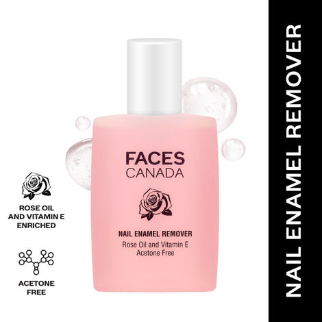 Buy FACES CANADA Nail Enamel Remover - 90 ml | Enriched With Rose Oil & Vitamin E | Soft & Hydrated Cuticles | Easy To Use | Gentle Nail Polish Remover | Acetone Free | Cruelty Free-Purplle