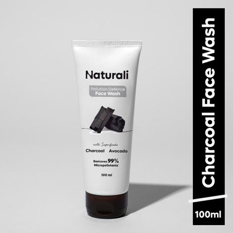 Buy Naturali Pollution Defence Face Wash with Charcoal & Avocado | Best Face Wash for Glowing Skin | Charcoal Face Wash 100 ml-Purplle