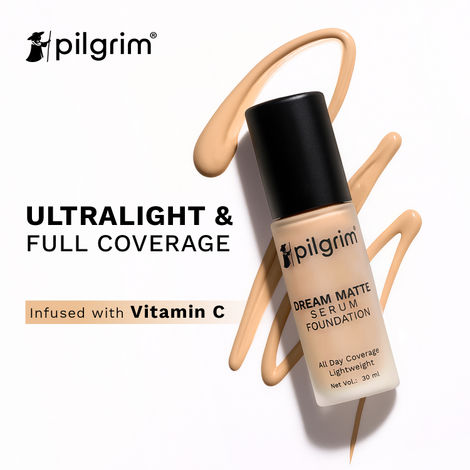 Buy Pilgrim Serum Foundation Natural Almond,30 ml, All Day Coverage, Lightweight, For Woman-Purplle
