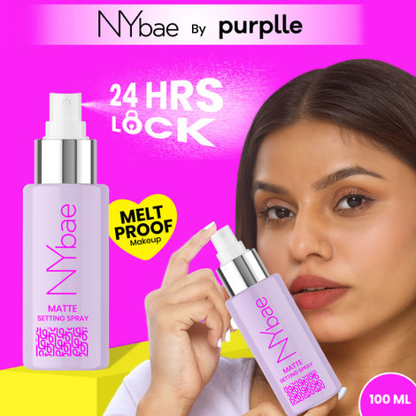 Buy NY Bae Matte Setting Spray (100 ml) | Mattifies Skin | Makeup Fixer | Long Lasting Makeup | Crease-Free | Hydrating Face Mist | Green Tea Extracts | Normal To Oily Skin-Purplle