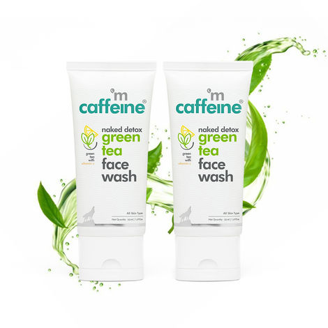 Buy mCaffeine Green Tea Face Wash Pack of 2 (50ml)-Purplle