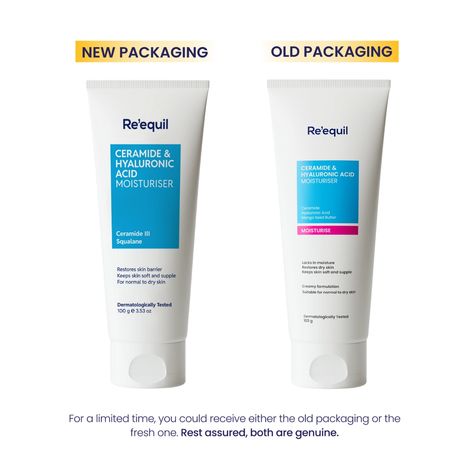 Buy Re'equil Ceramide & Hyaluronic Acid Moisturiser For Normal To Dry Skin 100 gm-Purplle