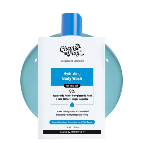 Buy Chemist At Play Hydrating Body Wash With 5% Hyaluronic Acid + Polyglutamic Acid + Rice Water + Sugar Complex For Dry Normal Skin 236 ml-Purplle