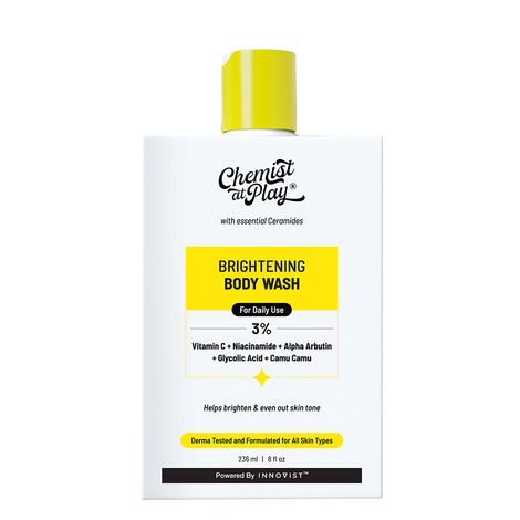 Buy Chemist At Play Brightening Body Wash With 3% Vitamin C + Niacinamide + Hyaluronic Acid For Dry Skin 236ml-Purplle