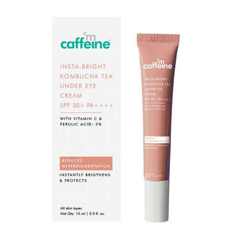 Buy mCaffeine Insta-Bright Kombucha Tea Under Eye Cream SPF 30+ PA++++ - 15ml-Purplle