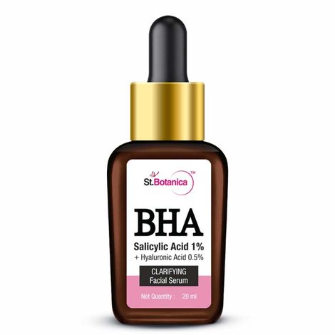 Buy St.Botanica Salicylic Acid 1% + Hyaluronic Acid 0.5% Skin Clarifying Face Serum for Clogged Pores, Oily & Acne-Prone Skin | Reduces Acne & Acne Marks, 20 ml-Purplle