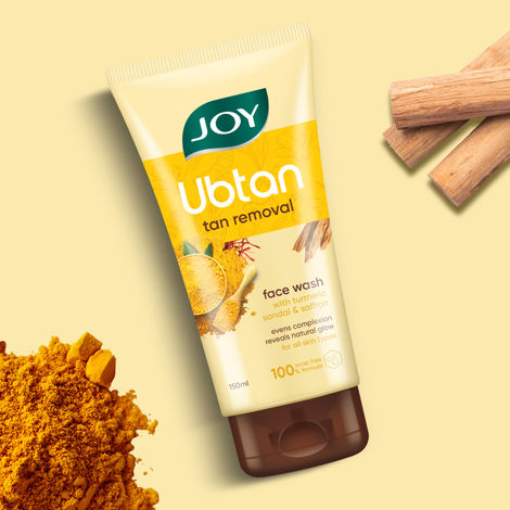 Buy Joy Revivify Ubtan Face Wash | Tan Removal and Blemish Minimizing | With Saffron, Turmeric, Chickpea Flour, Almond Oil , Rose Water, Sandalwood Oil , Walnut Beads | Even Complexion & Natural Glow | 150 ml-Purplle