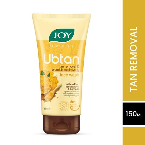 Buy Joy Revivify Ubtan Face Wash | Tan Removal and Blemish Minimizing | With Saffron, Turmeric, Chickpea Flour, Almond Oil , Rose Water, Sandalwood Oil , Walnut Beads | Even Complexion & Natural Glow | 150 ml-Purplle