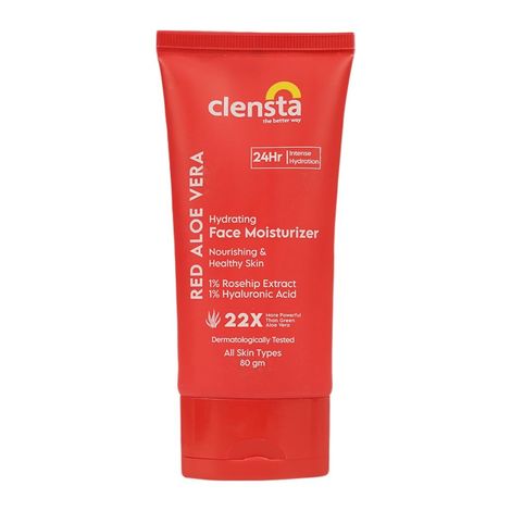Buy Clensta Red Aloe Vera Hydrating Face Moisturizer With Hyaluronic Acid & Red Aloe Vera For Hydration & Nourishment For Men & Women 80 Gm-Purplle