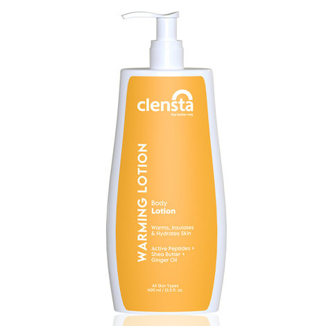 Buy Clensta Warming body lotion With Ginger Oil & Shea Butter For Deep Relaxation, Skin Rejuvenation & Daily Use| Men & Women | For All Skin Types | 400 ml-Purplle