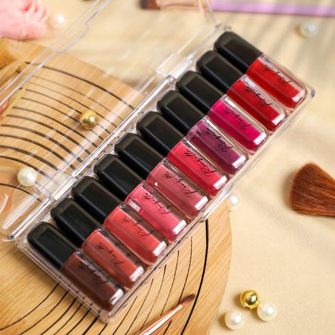 Buy Ronzille Long Lasting Waterproof Non Transfer Mini Liquid Matte Lipstick Kit Set of 10-Purplle