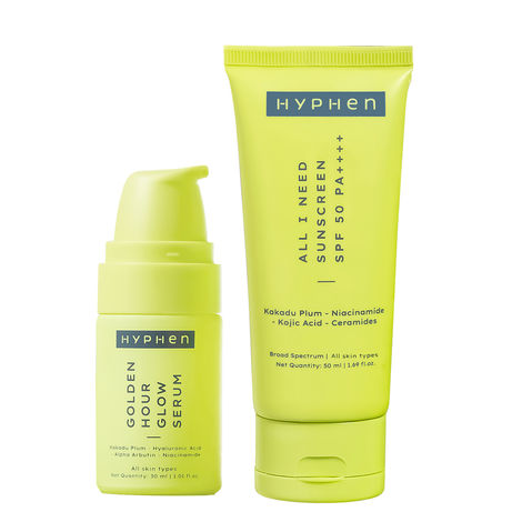Buy Hyphen Daily Day-Care Routine with Face Serum & Moisturizing Sunscreen SPF 50 | Glow & Protect Skincare Combo-Purplle