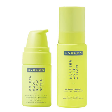 Buy Hyphen Daily Night-Care Routine for Normal to Dry Skin with Face Serum & Barrier Care Cream | Glow & Moisturize Skincare Combo,271 gm-Purplle