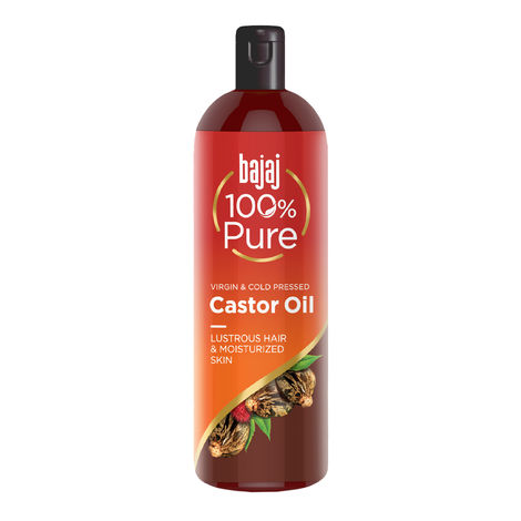Buy Bajaj 100% Pure Castor Oil | Virgin & Cold Pressed |Lusturous Shiny Hair & Moisturized Skin |Oil | 200ml-Purplle