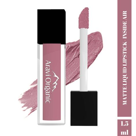 Buy Aravi Organic Soft Pink Matte Long Stay Lipstick - Matte Liquid Lipstick With Almond Oil & Vitamin E - Waterproof & Ultra Smooth - 1.5 ml (Inside Air)-Purplle