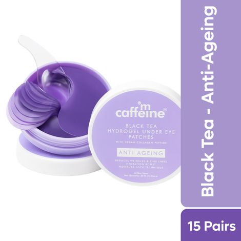 Buy mCaffeine Black Tea Under Eye Patches |Collagen Peptide (15 Pairs)-Purplle