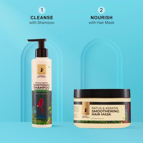 Buy Pilgrim Healthy Hair Duo 1 (Hair Smoothening Shampoo (200 ml) + Smoothening Hair Mask (200 ml)-Purplle