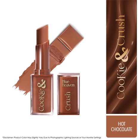 Buy Blue Heaven Cookie & Crush Matte Lipstick for Women, Long lasting lipstick, Enriched with Cocoa Butter & Rosehip oil, Softening and Nourishing Lipstick - Hot Chocolate, 3.4 gm-Purplle