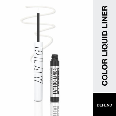 Buy Maybelline Tattoo Play White Liquid Eyeliner - Defend, 2.1 ml-Purplle