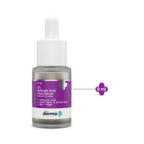 Buy The Derma Co. 2% Salicylic Acid Face Serum with Witch Hazel & Willow Bark For Active Acne 8 ml-Purplle