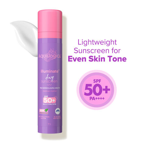 Buy Aqualogica Illuminate+ Dewy Lightweight Sunscreen Gel SPF 50+ PA++++ for All Skin Types 50 gm-Purplle