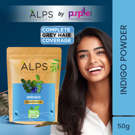 Buy Alps Goodness Powder - Indigo (50 gm) | | 100% Natural Powder | No Chemicals, No Preservatives, No Pesticides | Natural Hair Color | Promotes Hair Growth | Prevents Premature Greying-Purplle