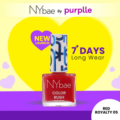 Buy NY Bae Color Rush Nail Paint - Red Royalty 05 (5.6 ml) | Chip Resistant | Long Lasting | Quick Dry | Gel Nail Polish-Purplle