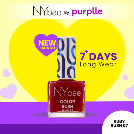 Buy NY Bae Color Rush Nail Paint - Ruby Rush 07 (5.6 ml) | Chip Resistant | Long Lasting | Quick Dry | Gel Nail Polish-Purplle