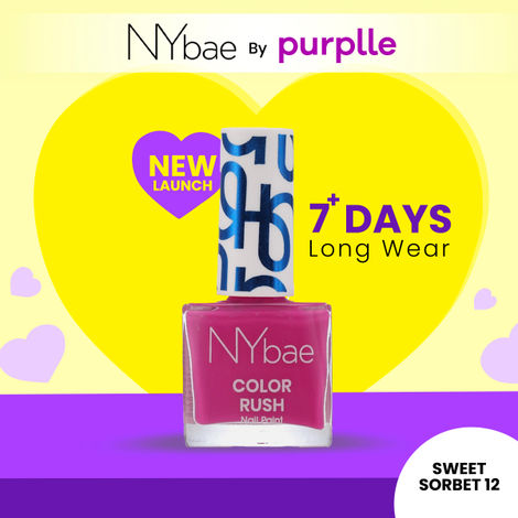 Buy NY Bae Color Rush Nail Paint - Sweet Sorbet 12 (5.6 ml) | Chip Resistant | Long Lasting | Quick Dry | Gel Nail Polish-Purplle
