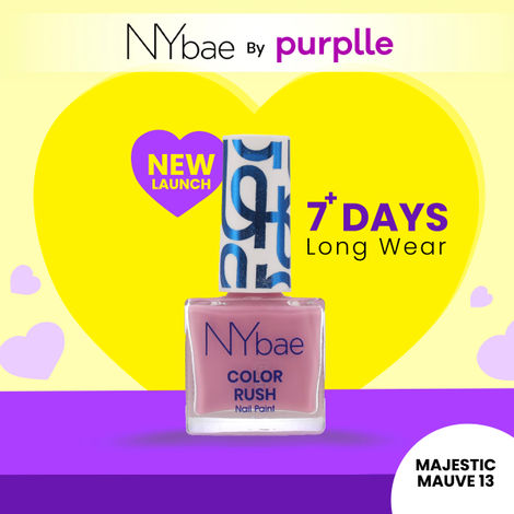Buy NY Bae Color Rush Nail Paint - Majestic Mauve 13 (5.6 ml) | Chip Resistant | Long Lasting | Quick Dry | Gel Nail Polish-Purplle