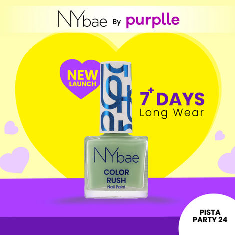 Buy NY Bae Color Rush Nail Paint - Pista Party 24 (5.6 ml) | Chip Resistant | Long Lasting | Quick Dry | Gel Nail Polish-Purplle
