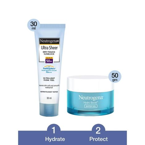 Buy Neutrogena Hydro Boost Water Gel Blue - 50 gm & Neutrogena Ultra Sheer Spf 50 Cream - 30 ml-Purplle