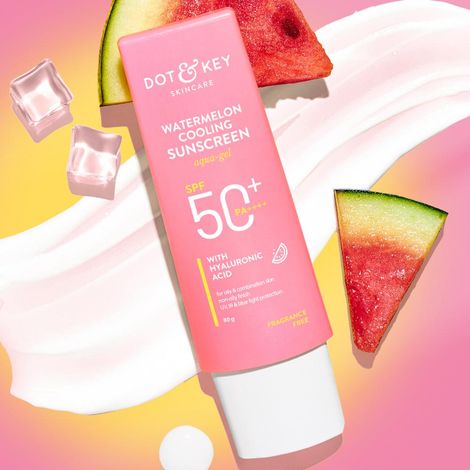 Buy Dot & Key Watermelon Cooling Sunscreen SPF 50 PA++++ for Moisturized Skin, No White Cast, Boosts Vitamin D Absorption & Quick Absorbing - 80 gm-Purplle
