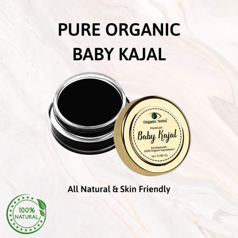 Buy Organic Netra Baby Kajal Water Resistant, Smudgeproof, Longlasting For Normal Skin Type Enriched With Natural & Organic Ingredients With No Harmful Chemicals, Matte Finish, 4g-Purplle