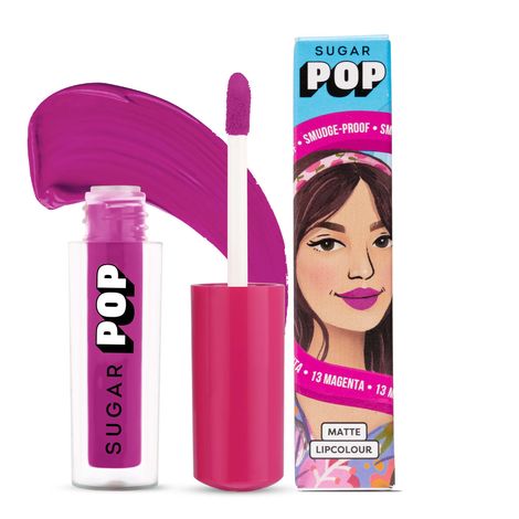 Buy SUGAR POP Matte Lipcolour - 13 Magenta (Dark Pink) – 1.6 ml - Lasts Up to 8 hours l Pink Lipstick for Women l Non-Drying, Smudge Proof, Long Lasting-Purplle