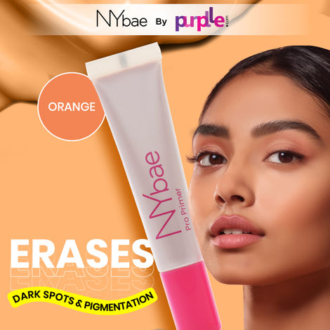 Buy NY Bae Pro Primer | Orange Colour Corrector | Face Primer | Glowing Korean Skin | Cancels Darkness | Conceals Pigmentation | Pore Minimising | Long Lasting Makeup-Purplle